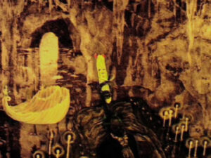 Experimentalfim von Sae Esashi "Zyklon 08", Animation aus Druckarbeiten und Malerei, 2008